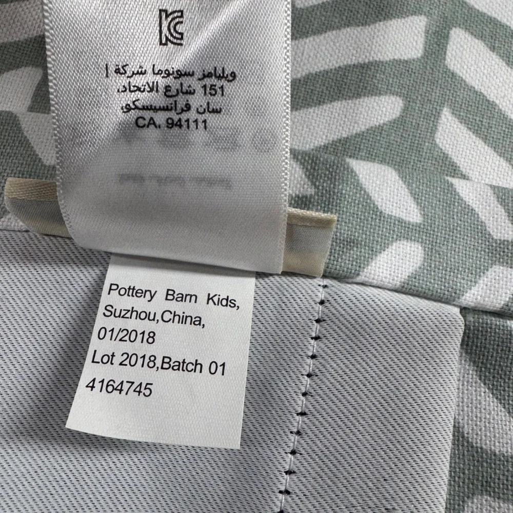 Pottery Barn Kids Blackout Curtain Panel Sage Broken Arrow Herringbone 44x63